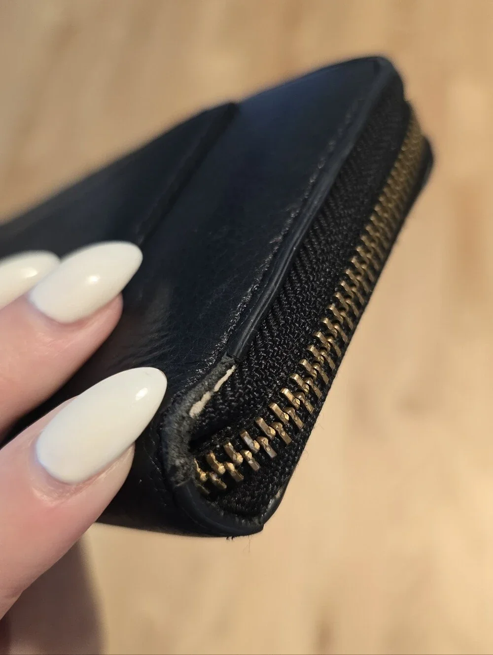 Marc Jacobs Long Black Zip Leather Wallet